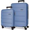 Roll Road Flex Denim Set di Bagagli 46x65x25 cm Rigido ABS Chiusura a Combinazione Laterale 91L 5.7kg 4 Doppie Ruote Bagaglio a Mano