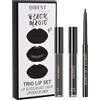 Elitecran Rossetto Nero Lunga Durata Set, Rossetto Liquido Opaco, Matita per Labbra, Kit Lucidalabbra Lunga Durata Impermeabile, 3 Pezzi, per Cosplay o Halloween