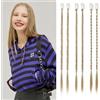 BKEPDY 6 Extension Capelli per Treccine Africane con Clip Eleganti e Naturali Treccia Finta Capelli Extension Capelli Fibra Sintetica per Stile Boho e Casual (Oro)