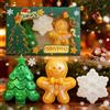 WEILAOK Saponette Natalizie, Sapone Naturale, sapone solido-Set Regalo Natale 3 articles (Albero di Natale + Omino di pan di Zenzero + Fiocchi di Neve), Regalo Natalizio per Famiglia, Gli Amici o Stes