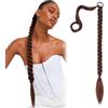 BIVBWQU Lunga Estensione Coda di Cavallo, 60 cm Lunga Coda di Cavallo Intrecciata con Cravatta Coda Capelli Lunghi Sintetico Ponytail Extension-A