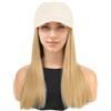 Ausing Hat parrucca con capelli lunghi integrati Parrucca sintetica dritta regolabile da donna traspirante per tutte le acconciature Extension