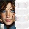 Waveaura 16 tatuaggi temporanei viso glitter oro - accessori artificiali per festival da donna glitter stelle e cuore timbro facciale finto freckles adesivi trucco