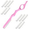 Astralong Rasoio Professionale da Parrucchiere in Acciaio Inox con 10 Lame di Ricambio - Rasoio per Capelli per Tagliare e Assottigliare con Manico Ergonomico, Styling Versatile per Uomo e Donna