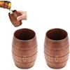 Beufee 2Pcs Tazza di Birra in Legno, Tazza di Birra a Forma di Barile di Legno Piccola Tazza di Legno Tazza di Bere in Legno Naturale Tazze di Tè di Legno Tazze di Caffè di Legno