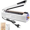 BORDEAG Macchina Sigillante a Caldo 200 mm, Macchina Termosaldatrice, Sigillatrice per Sacchetti, Sigillatrice a Caldo, Sigillatrice per Sacchetti di Plastica, Impulse Sealer Heat Bag Sealer, Per PE, PP
