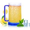 ACTOYS Boccale di Birra Refrigerante Bicchieri Freezer Birra, 450 ML Bicchiere Birra Doppia Parete, Boccale Birra in Plastica, Boccali da Birra con Manico, Tazza Birra per Mantenere Fresche (Blu)