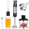 Zhufas Frullatore a Immersione Acciaio Inox 5 In 1 Multifunzione Mixer Immersione 1000 W Frullatore ad Immersione a 12 Velocità Regolabili, Turbo Per La Preparazione Di Alimenti Per Bambini, Insalate