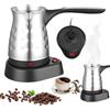 LEKEFETO Caffettiera turca elettrica: 500 ml 600 W in acciaio inox caffè turco con manico pieghevole, caffettiera per caffè turco, per viaggi, casa, ufficio