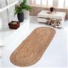 Second Nature Online Dhaka Tappeto runner ovale medio, intrecciato a mano, in iuta naturale, 60 x 180 cm
