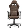 Ranqer Felix Office Sedia Ergonomica in Similpelle con Schienale Alto, Supporto Lombare e Cervicale Regolabile, per Gaming e Ufficio, Base in Nylon Robusta, Reclinabile 90-180°, Marrone Scuro