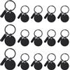 PATIKIL Targhette in Acciaio Inox per Incisione Portachiavi, 15Pcs Anelli Portachiavi in Metallo per Incisione Laser con Etichetta Appendibile per Portachiavi, tonalità Nera (Rotondo)