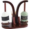 WMLBK Svolgitore di lana magnetico in legno con organizer per accessori a maglia, supporto per filo rotante per lana, con supporto per cellulare per gli amanti del uncinetto (marrone)