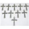 GTBITALY LR28A Croce con Cristo Gesu' inri per Rosario in Argento galvanizzato per 10 Pezzi Misura 4 cm