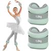 BUERPINKING Pesi per caviglie regolabili, set di pesi per caviglie e polsi da 2 (ognuno da 1,0 kg), manette di peso, cavigliere adatti per principianti e bambini, ideali per pilates, yoga, jogging (blu acqua)