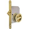 bricoleva.it Kit Serratura Porta Scorrevole Rosetta Tonda Con Nottolino, Maniglia con Serratura per Porta Scorrevole (Colore Ottone Lucido)