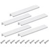 QUARKZMAN Maniglia A Scomparsa Per Ante, 5pcs 200mm / 7.87 Montaggio Posteriore In Lega Di Alluminio Per Cassetti E Ante Di Cucina, Argento
