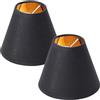 Chrasy Moderni piccoli paralumi Set da 2 per lampade a candela, paralume Clip On a campana, che vengono fissati alla lampadina per lampada a sospensione, lampada da tavolo (nero)