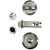 FIP, Minimal Lock, Kit Serratura Minimal per Porte Scorrevoli a Scomparsa, Chiusura con Nottolino per Porta Scrigno Interno Muro, Design Minimal, Installazione Facile, Modello Tondo Cromato