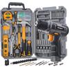 Hi-Spec Trapano Avvitatore a Batteria 8V USB Ricaricabile con Set Completo di Attrezzi per la Casa - Trapano Elettrico Senza Fili con Cassetta Portautensili Compatta, Grigio