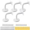 Fengxunzmm 5PCS Staffa per Corrimano, Staffa per Corrimano in Acciaio Inossidabile Supporti a Parete per Corrimano, Utilizzati per Corrimano Scale per Scale interne ed Esterne per Bracciolo piatto(Bianco)