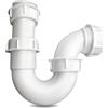 ZYQUES Sifone a U orientabile regolabile, trappola per lavatrice 40 mm, kit di rifiuti per lavello telescopico adatto a tubi di piombo in rame e plastica