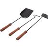 Aqbau® Set da 3 attrezzi per camino, colore nero, accessori per camino, attrezzi per camino, set per camino con attizzatoio, raschietto per cenere, paletta per carbone, moderni attrezzi da camino in