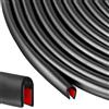 Atliberswo Guarnizione a forma di U per pannelli metallici auto, striscia di finitura autoadesiva in gomma EPDM, impermeabile e antigraffio, 6 metri x 1,6 mm