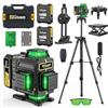 Gisam Laser a linee incrociate con treppiede, laser multifunzione 4D con 16 linee, 2 batterie agli ioni di litio 4800 con porta di ricarica di tipo C