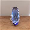 Valentine's Giorno Tanzanite Gemma 925 Argento Sterling Fatto a Mano Ring Tutti
