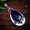 Natale Pietra Preziosa Tanzanite 925 Argento Sterling Artigianale Ciondolo 7.1cm