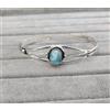 Bracciale Handmade In Argento Sterlina 925 Con Gemma Larimar B-148
