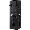 Arreditaly Portaombrelli In Metallo Con Decorazione Gatto Vaschetta Scolapioggia Removibile E 2 Ganci Laterali Base Antiscivolo Stand Quadrato Design Per Ingresso Casa E Ufficio 49 x 15.5 x 15.5 Cm (Nero)