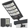 LEKIA Lampione Solare LED Esterno, 6500K Luce Solari da Esterni dal Tramonto All'alba con Sensore di Movimento e Telecomando, Lampada Solare IP66 Impermeabili Faro Stradale con per Giardino, 1 Pezzi