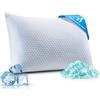UNIKOME Cuscino di raffreddamento 50x70CM, cuscino in memory foam a doppia faccia, cuscino di raffreddamento freddo/caldo rimovibile, blu per estate/autunno, bianco per inverno/primavera, Oeko-Tex