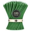 Danilovo - Candele in Cera d'Api, 100 Pezzi, Colore Verde, Candele Decorative per Preghiera, per Rituali, Decorazione o Candele di Compleanno, 16 cm x 0,5 cm