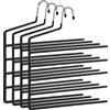 SONGMICS CRI034B02 - Appendiabiti multi-livello, con 5 barre, per jeans, asciugamani, sciarpe, colore: nero