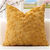 Artscope 1 Pezzi Primavera Estate Federe in Lana Corta Velluto Copricuscini Morbido Decorativo Fodere per Cuscino Lusso Stile per Divano Camera da Letto Fiori Giallo 50x50 cm