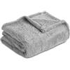 Homebliss Plaid in Pile 150 x 200 cm, Coperta Matrimoniale Flanella Oeko-TEX® per Divano e Letto, Lenzuolo Sopra Morbido - Grigio Chiaro