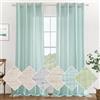 MIULEE Voile Tende Lino Tenda a Pannello Tende Per Interni Traslucido Tende Camera da Letto moderne per soggiorno Lino Trasparente per Porte Balcone Adatte 140x260 cm Blu 2 Pannelli