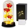 Touloube Rosa Regali per la Festa Della Mamma per Donne Mamma Moglie, Rosa Eterna Galaxy Rose per Lei, Fiori di Rosa con Luce a LED, Fiore Artificiale Regali Moglie Fidanzata Compleanno Anniversario Matrimonio