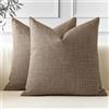 JOTOM 2 Pezzi Federe Cuscini Divano 50x50cm Copricuscini Per Divano in Lino Marrone Caffè Decorativo Copricuscini Cuscino Caso Decorazione per la Casa Federe per Divano Soggiorno Letto (Marrone Caffè)