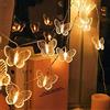 KINGCOO - Catena luminosa a LED a forma di farfalla, alimentata a batteria, decorazione per interni ed esterni, casa, compleanno, estate, giardino, matrimonio, festa, Natale (3 m, 20 LED, farfalla