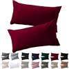 Soifox - Set di 2 federe per cuscino 40 x 70 cm - Rosso, federa per cuscino 40 x 70 cm, 100% microfibra, resistente e ipoallergenica, con cerniera
