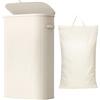Lifewit Cesto Portabiancheria, Cesta Panni Sporchi con coperchio, Laundry Basket con Plastica Manici, Porta Biancheria Sporca per Bagno, Lavanderia, Camera da Letto, 65 L, Bianco