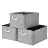Mangata Cesti portaoggetti grandi in tessuto per guardaroba, vestiti, giocattoli e coperte, 41 * 31 * 21 cm, confezione da 3 (Grigio, Grande)