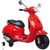 Jamara 460348 - Ride-on Vespa rossa 12V 500 mA - Cruscotto illuminato, Fanale LED, Motore potente, Acceleratore, Rotelle, Sedile in finta pelle, Clacson