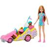 Barbie - Stacie Go-kart, playset con bambola e veicolo funzionante, include cucciolo, foglio di adesivi e accessori, dal film Barbie and Stacie to the Rescue, giocattolo per bambini, 3+ anni, HRM08