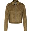 ONLY Onltulip - Giacca con Zip in Finta Pelle Scamosciata Otw, Cognac, S