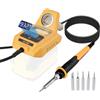 cimsfcor Saldatore senza fili per batteria Dewalt 18 V, stazione di saldatura digitale elettrica LCD con 5 punte di saldatura, riscaldamento rapido 40S, temperatura regolabile per fai da te, riparazione